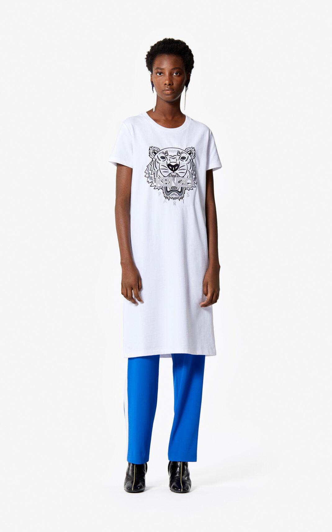 Robe Kenzo Femme Tiger t shirt Blanche PRANZ-7859